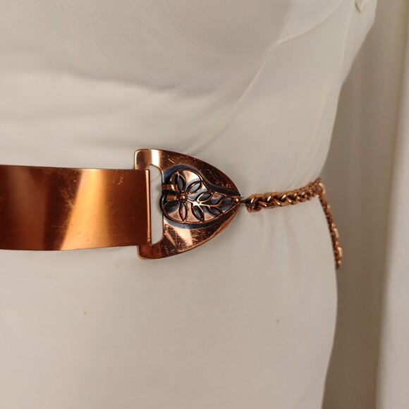 Midcentury Vintage Copper Waist Belt, 27 - 32", Renoir-Style - Picture 11 of 13